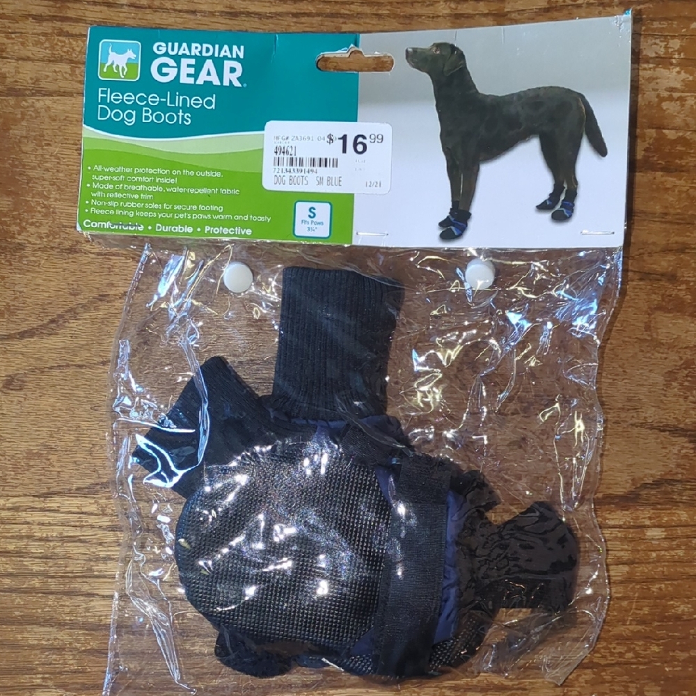 Guardian Gear Black Fleece-Lined Dog Boots Booties Performance Hiking Small Pet